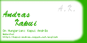 andras kapui business card